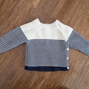 GAP Kids Navy and Cream Striped Sweater